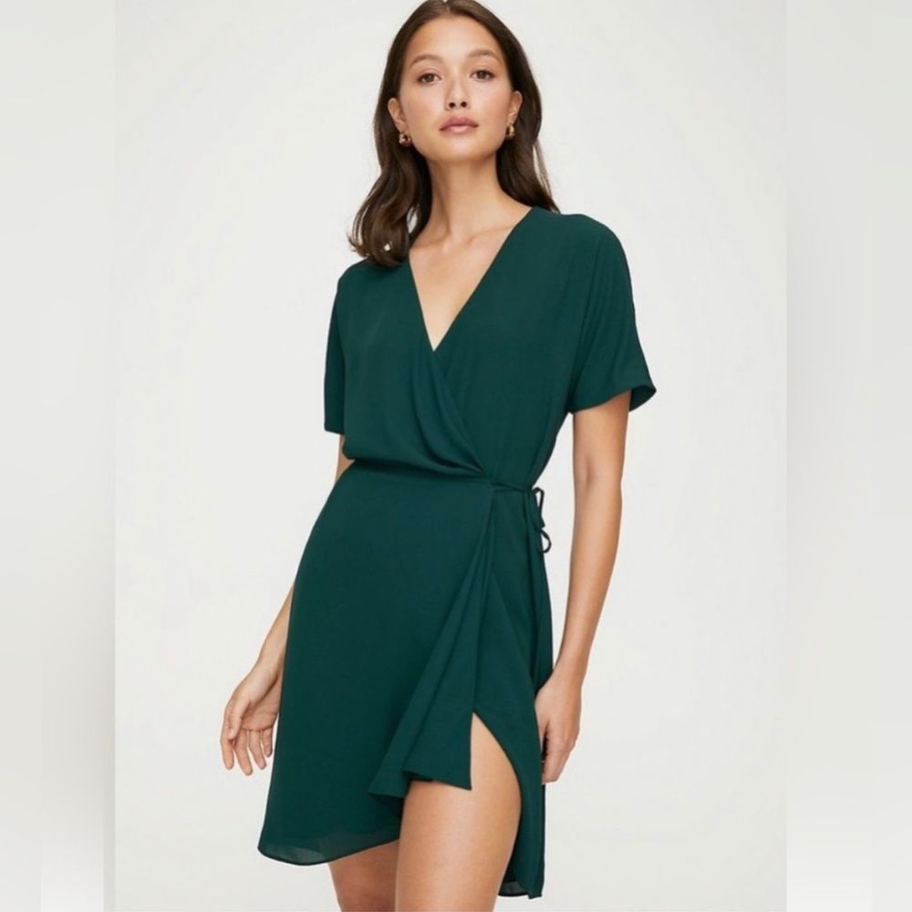 Babaton Green Wallace Wrap Dress XS